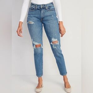 Old Navy OG Straight Ripped Ankle Jeans High Waisted Dahlia Women’s 18 distress